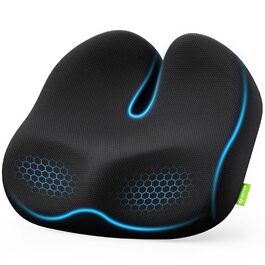 Ортопедична подушка для сидіння AUVON з підтримкою стегон, ергономічна для офісного та автомобільного крісла - підвищує комфорт, покращує кровообіг, знімає напругу з куприка