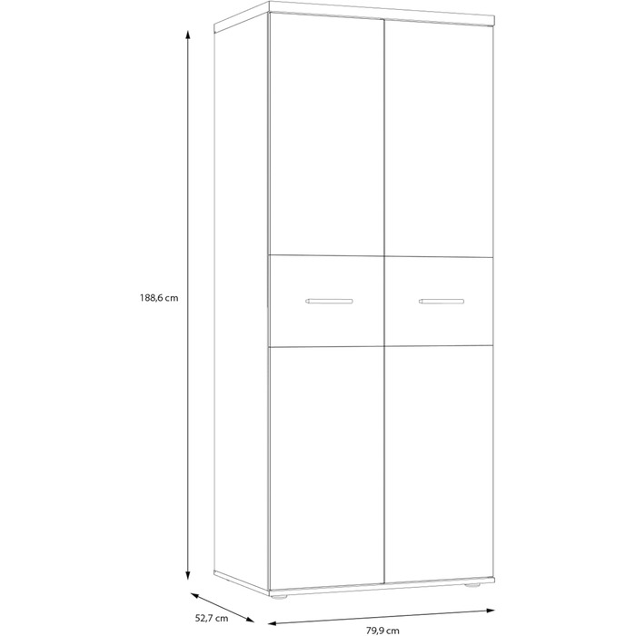 Forte WINNIE 2-türiger Kleiderschrank