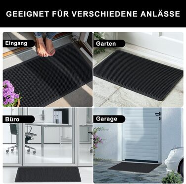 Килимок для дому та вулиці Fowooyeen, силіконовий, 43 x 76 см, чорний, неслизький, миючий