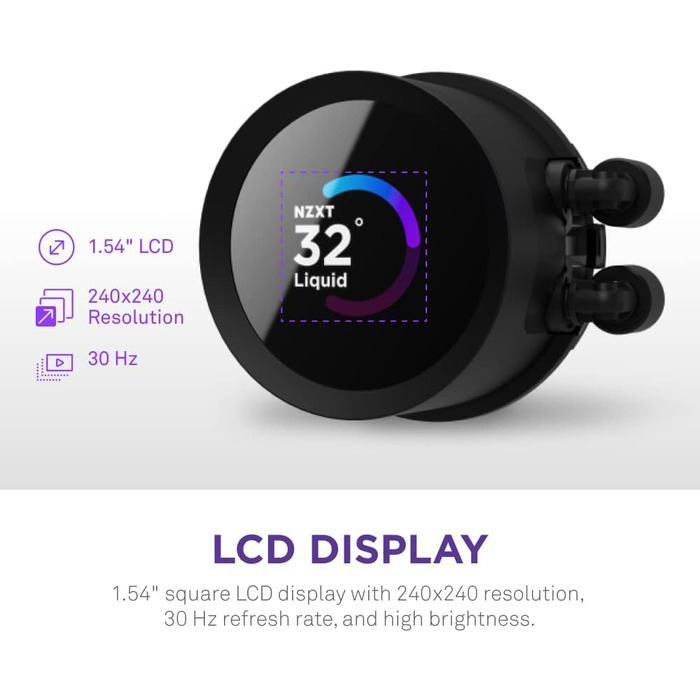 NZXT Kraken 240 – Рідинне охолодження CPU з LCD-дисплеєм – Білий (2023)