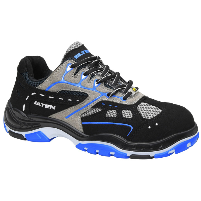 Робочі черевики ELTEN Easy Blue ESD S1, текстильні, з металевим носком, легкі, спортивні, чорно-сині, 43 EU (жіночі та чоловічі)