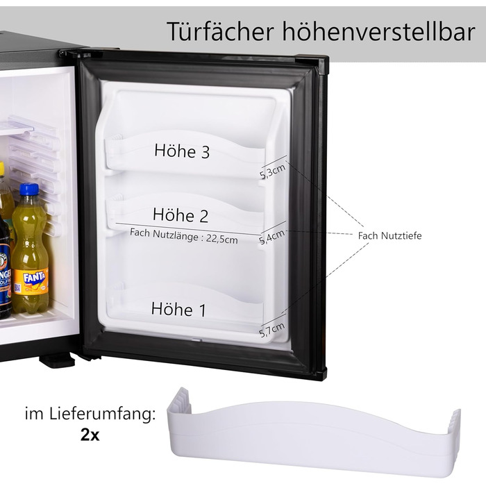 Міні-холодильник 28 літрів з замком, безшумний, з підсвічуванням, для вина, дверцята відкидні, 4°-14°C