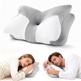 Ортопедична подушка для шиї 2-в-1 з ефектом пам'яті (Memory Foam), з регулюванням висоти