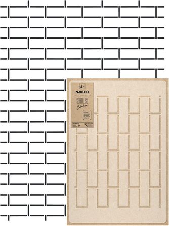 Трафарет для стін NAKLEO, великий, пластиковий, 59x95 см, геометричний малюнок, багаторазовий, для декору стін, меблів, підлоги, текстилю, імітація цегляної стіни #2