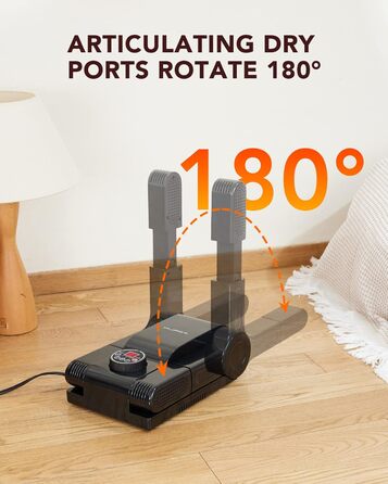 FORLIM Shoe Dryer Adjustable Temperature, with 24-Hour Delay Timer, Portable Glove Dryer and Boot Warmer, Automatic Shut-Off Timer, Foldable Design