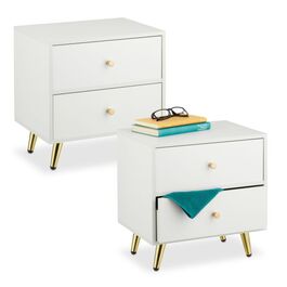 Relaxdays Bedside Table with Golden Legs