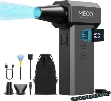 Електричний пилосос MECO ELEVERDE з LED-дисплеєм, 220,000 об/хв, 100 режимів, акумуляторний, для чищення ПК, авто та вулиці
