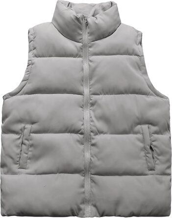 Жийоуні Даен: Пуховий жилет, сірий, S - тепла куртка з коміром-стійкою та блискавкою