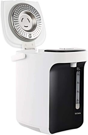 TITAN 2.1: Thermopot 5 Liter Kettle, Hot Water Dispenser Adjustable 45-95 °C, Pump Kettle 5L Thermos Flask, Samovar with Temperature Setting, Child Safety Lock, Water Connection, Keep Warm Function