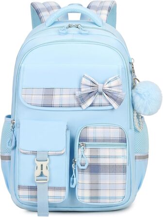 Дитячий рюкзак Tanou для дівчаток, водонепроникний, з візком, візерунок 'Клешні', 9-16 років (Блакитний)