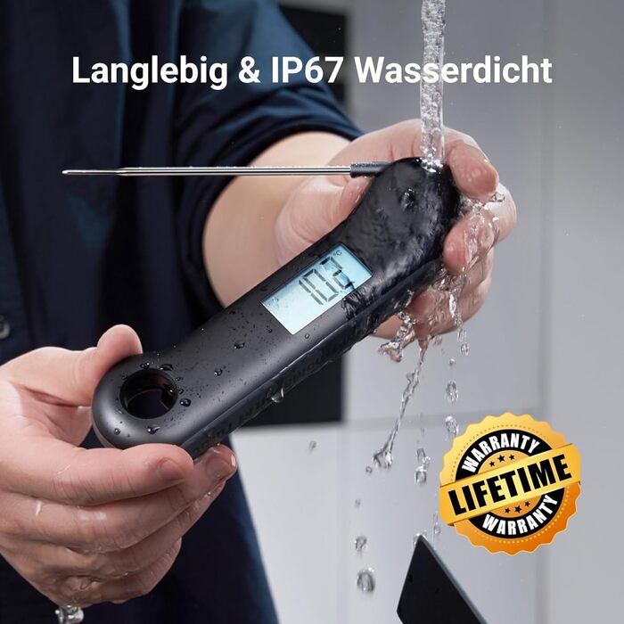 Цифровий термометр для м'яса ThermoMaven F1 Turbo – миттєвий показник, точність ±0,3°C, водонепроникний (IP67), з відкривачкою, для приготування на грилі та барбекю