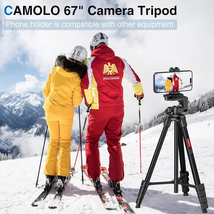 Штатив для камери CAMOLO 67' з сумкою: для фото та відеозйомки, YouTube, Vlogging, DSLR, Android, iPhone