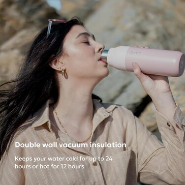 Пляшка для води LARQ PureVis 740 мл: самоочисна, нержавіюча сталь, UV-C, зберігає температуру, BPA-free, гімалайський рожевий