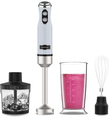 Блендер Cecotec Stabmixer Power RetroBlue 1200MAX Cream&Crush, 1200 Вт, 2 швидкості, набір аксесуарів, захист від бризок