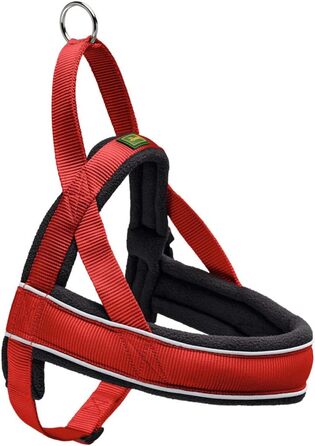 Нашийник для собак HUNTER RACING, червоно-чорний, м'який, з відбиваючими елементами, регульований, розмір L