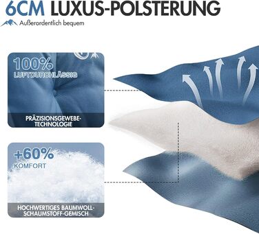 Крісло для кемпінгу складне, XXL, з підлокітниками, 150 кг, блакитне