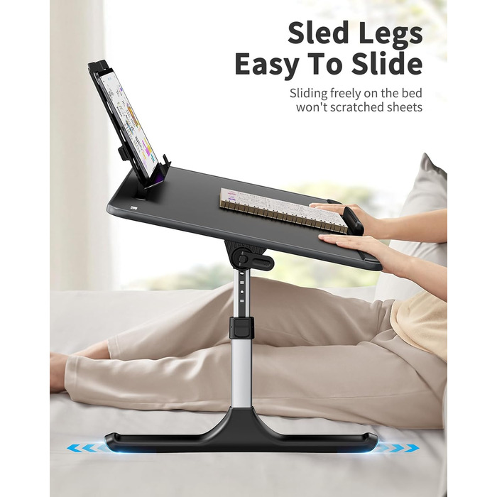 Зламаний столик SAIJI 60x40 см: регульована висота, підставка для книг, ящик, столик для ноутбука/планшета, чорний