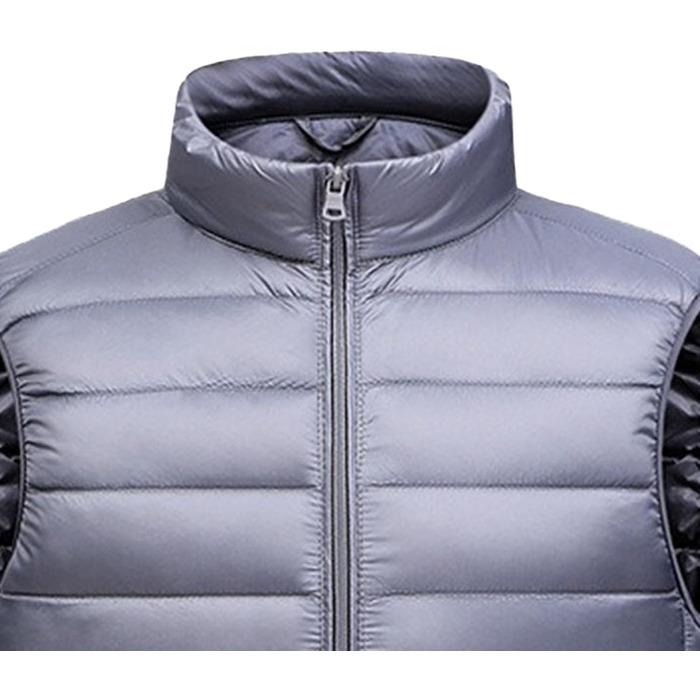 Чоловіча пухова жилетка, легка, стегана, для активного відпочинку, водонепроникна, без рукавів (Сірий, XXL)