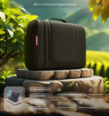 Чоловіча/Жіноча/Дитяча дорожня косметичка-органайзер Travelaner 7л, 3-в-1, чорна, водонепроникна