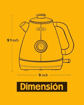 Hazel Quinn Kettle Retro Vintage Design Stainless Steel, BPA-Free, Automatic Shut-Off, Water Temperature Indicator, Strix Controller, Boil-Dry Protection, 2200 W, Floral Print