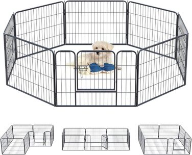 Клітка для цуценят, 60 см, для дому та вулиці, 8 панелей, 80x60 см