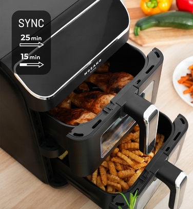Вертикальна двокамерна аерофритюрниця 11л Air Fryer 2800W, 12 режимів