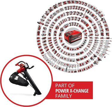 Einhell Cordless Leaf Blower GE-CL 36/230 Li E-Solo Power X-Change (Lithium-Ion, 18 Volt, Suction/Blowing Function, Turbo Switch, incl. Suction Tube + Blowing Tube, without Battery and Charger)