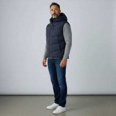 Степлена жилетка Blue Wave Jasper для чоловіків з відстібною капюшоном (S, темно-синій)