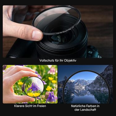 Фільтр Rollei F:X Pro Круглий (77 мм, UV) - фільтр для об'єктивів з високою точністю кольору та відсутністю відблисків