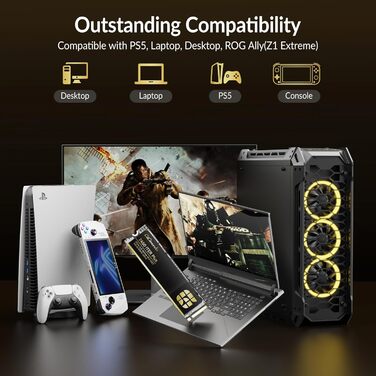 GiGimundo G7450ITERPlus 2TB SSD NVMe PCIe Gen4×4 - Внутрішній SSD диск 2280, 7100MB/s, 5000MB/s, 3D NAND TLC, сумісний з PS5 Pro