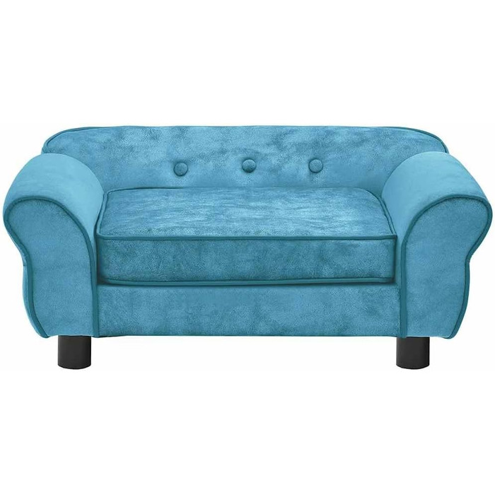 Софа для собак VidaXL, темно-блакитна, 72x45x30 см, плюшеве ліжко для собак та котів