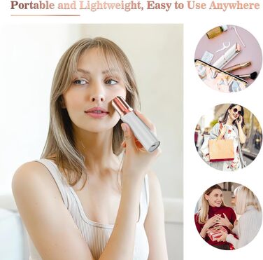 Електричний пристрій для видалення волосся на обличчі для жінок з LED-підсвічуванням, безболісний тример для обличчя, тіла, губ та підборіддя, білий