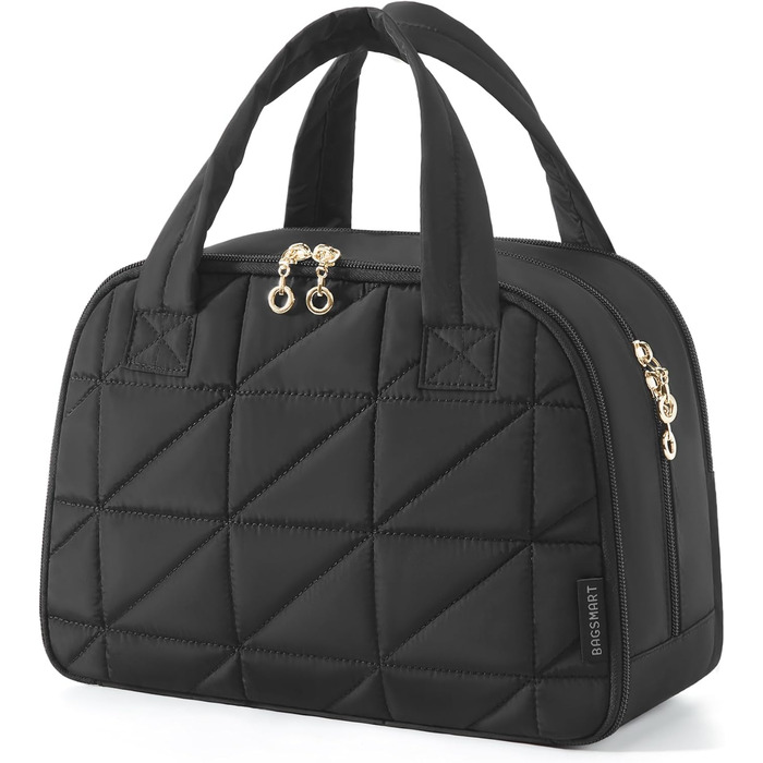 Сумка для косметики BAGSMART для жінок, велика дорожня косметичка, об'ємна косметична сумка, дорожня сумка для макіяжу та косметики з ручкою, чорна