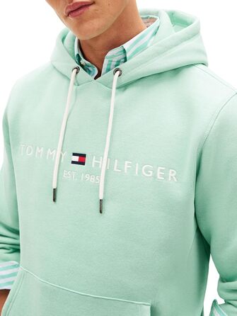 Чоловічий худі Tommy Hilfiger з капюшоном та логотипом, колір Green (Crushed Mint), розмір M