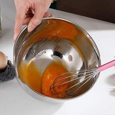 Набір місок для перемішування, 3 шт. з нержавіючої сталі, з носиком, для приготування та подачі, 1.5 л, 3 л, 5 л