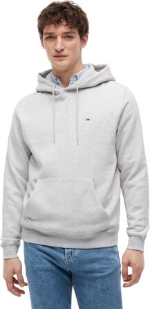 Чоловічий худі Tommy Jeans Regular Fit Flag Fleece з капюшоном, сірий (Silver Grey Heather)