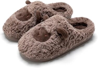 Тапочки халатні для дому та вулиці, плюшеві, у вигляді овечки, унісекс, білі (44~45, коричневі)