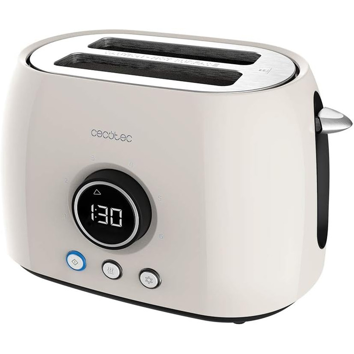 Тостер Cecotec ClassicToast 8000 Biege Double: 800 Вт, 2 широкі слоти, 3 функції, бежевий колір