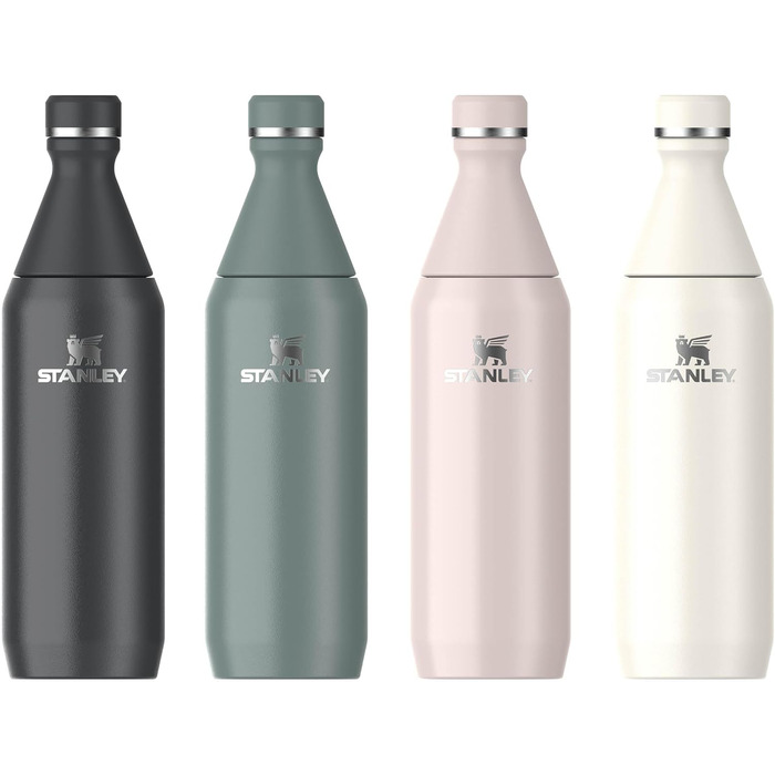 Фляга Stanley All Day Slim з нержавіючої сталі 0.6L - Термофляга, охолоджує до 6 годин, 11 годин з льодом, без BPA, не протікає, придатна для миття в посудомийній машині - Колір: Рожевий Кварц