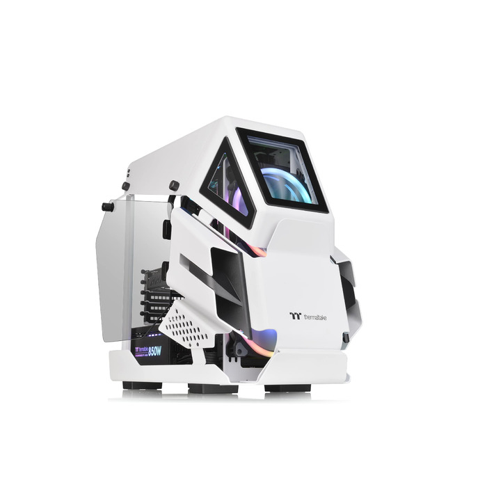 Корпус Thermaltake AH T200 Snow для Micro-ATX з 2 скляними панелями та дизайном гелікоптера, білий