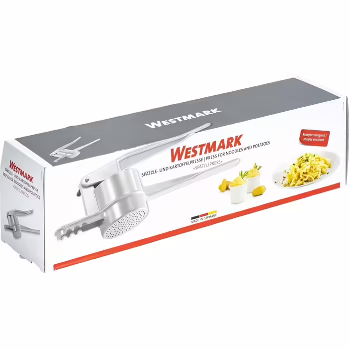 Westmark Spätzle/Potato Press, With Round Perforation, Die-Cast Aluminum, Length: 41 cm, Spätzle Press, Silver, 61102260