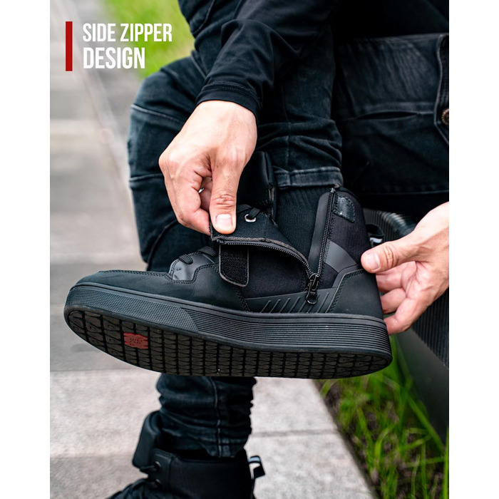 Мотоциклетні черевики RIDEIRON для чоловіків: водонепроникні, з антиковзаючою підошвою, дихаючі, стильні та зручні. Розмір 44 EU, чорний колір. Підходять для всіх сезонів.