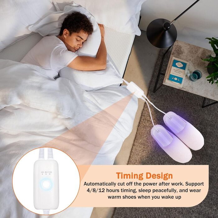 Електричний сушильник для взуття Herbst: 3 режими, таймер, антибактеріальний, для дитячого та гірськолижного взуття, помаранчевий