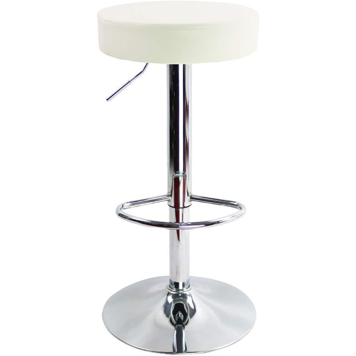 KKTONER Adjustable Height Swivel Bar Stool - SPA, Office & Beauty - PU Leather (White)