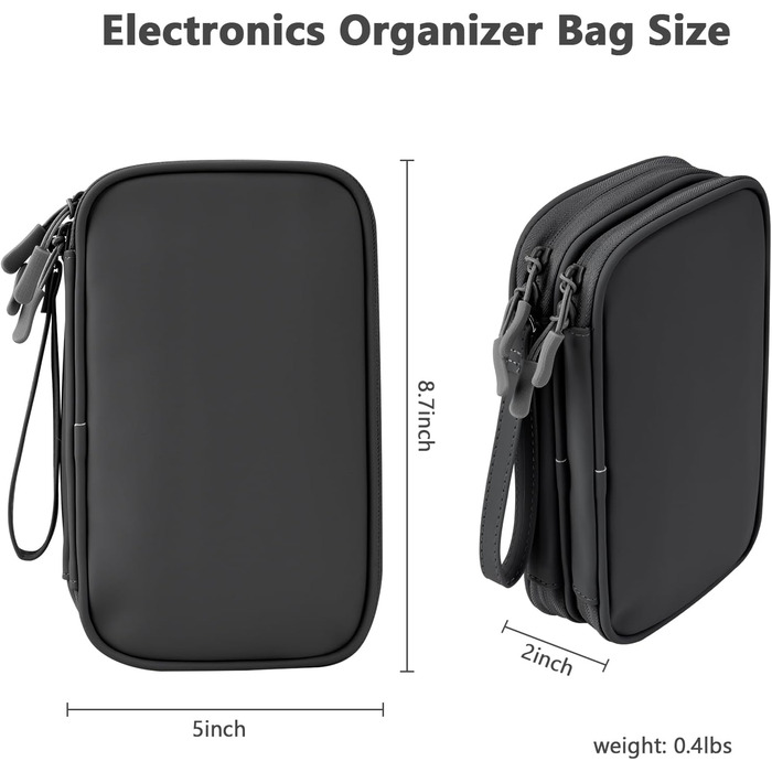 Органайзер для подорожей DDgro Elektronik, водонепроникна сумка для аксесуарів, чорний, розмір L