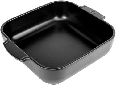 Керамічна квадратна форма для запікання Peugeot Appolia з ручками, 28x28 см, 2 л, біла/сатин чорна