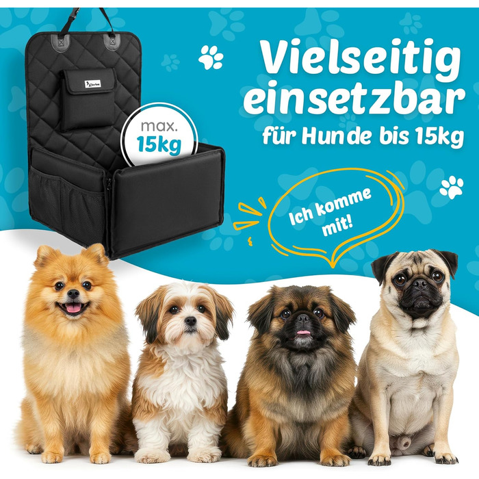 Автокрісло для собак з дозатором кульок для прибирання - зручне автокрісло для маленьких собак | Зручне та безпечне