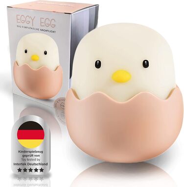 MegaLight LED Night Light Kids RGB Color Changing | Night Light Baby without swallowable small parts | Nursing light dimmable timer | Night lamp for children's room touch USB | (Eggy Egg)