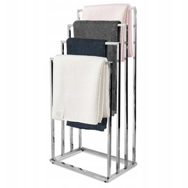 Підлоговий металевий стійка-вішак для рушників у ванну кімнату, 4 стріжні