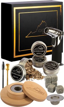 Набір для копчення віскі: коктейлі, бурбон, сир, м'ясо. З факелом та рецептами. 4 смаки, без бутану